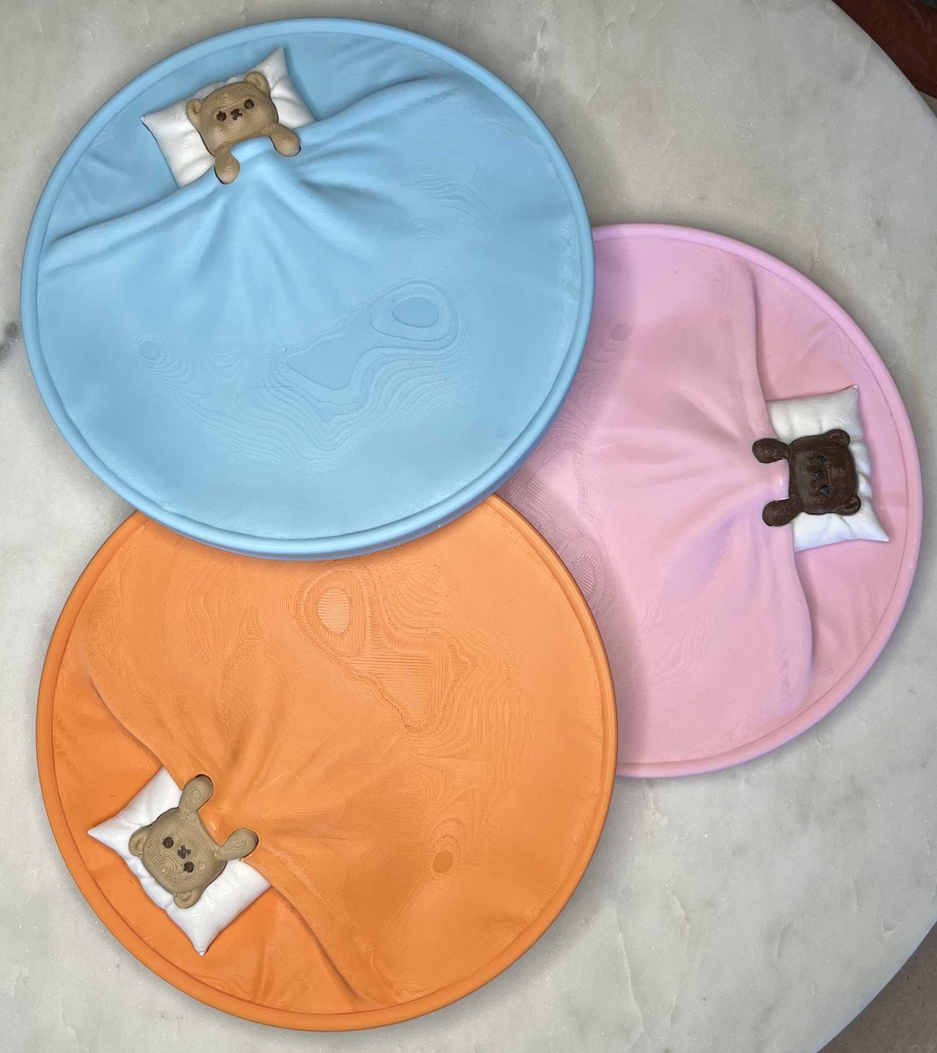 sleepy teddy bear dish/tray trinket