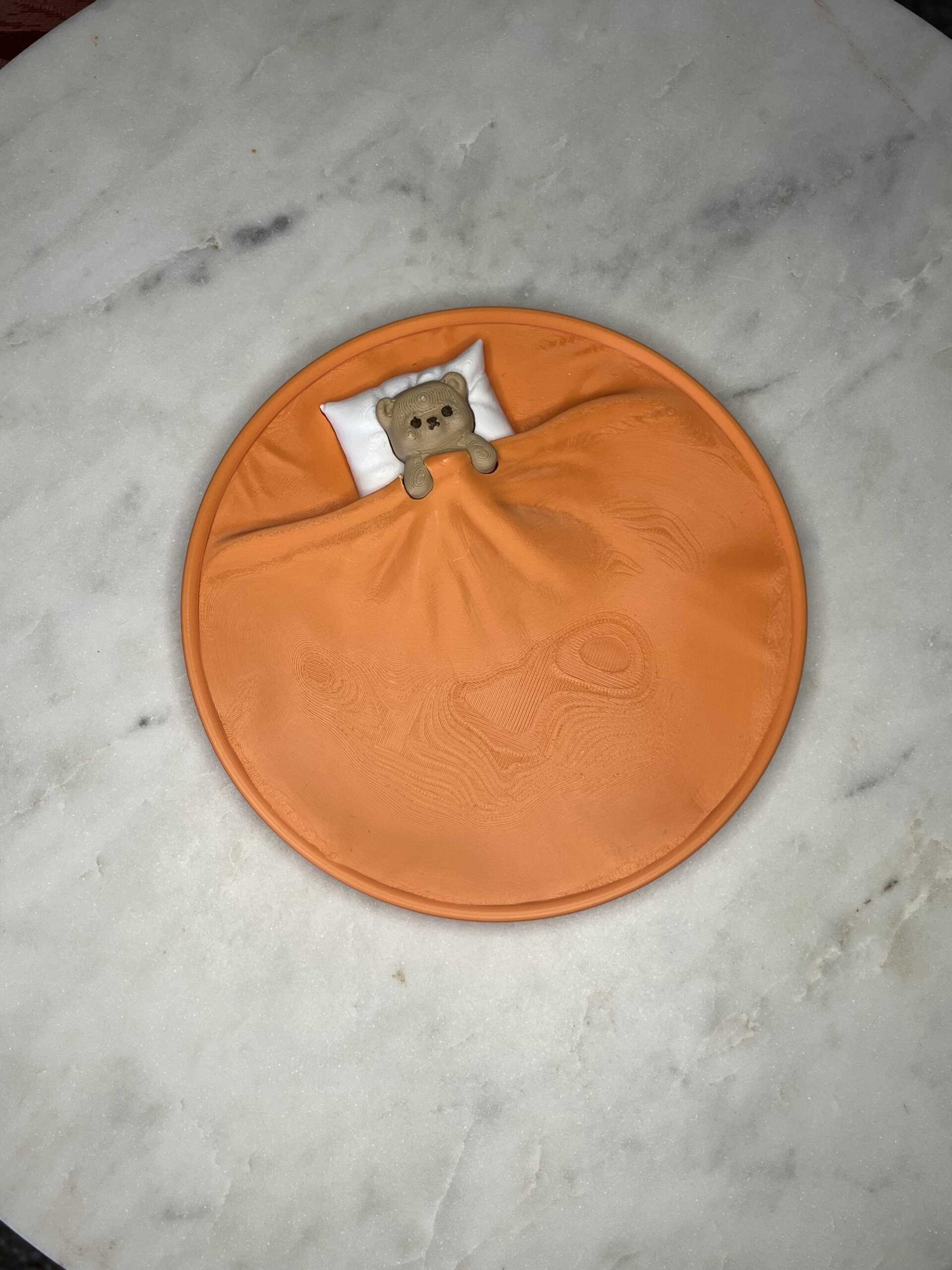 sleepy teddy bear dish/tray trinket