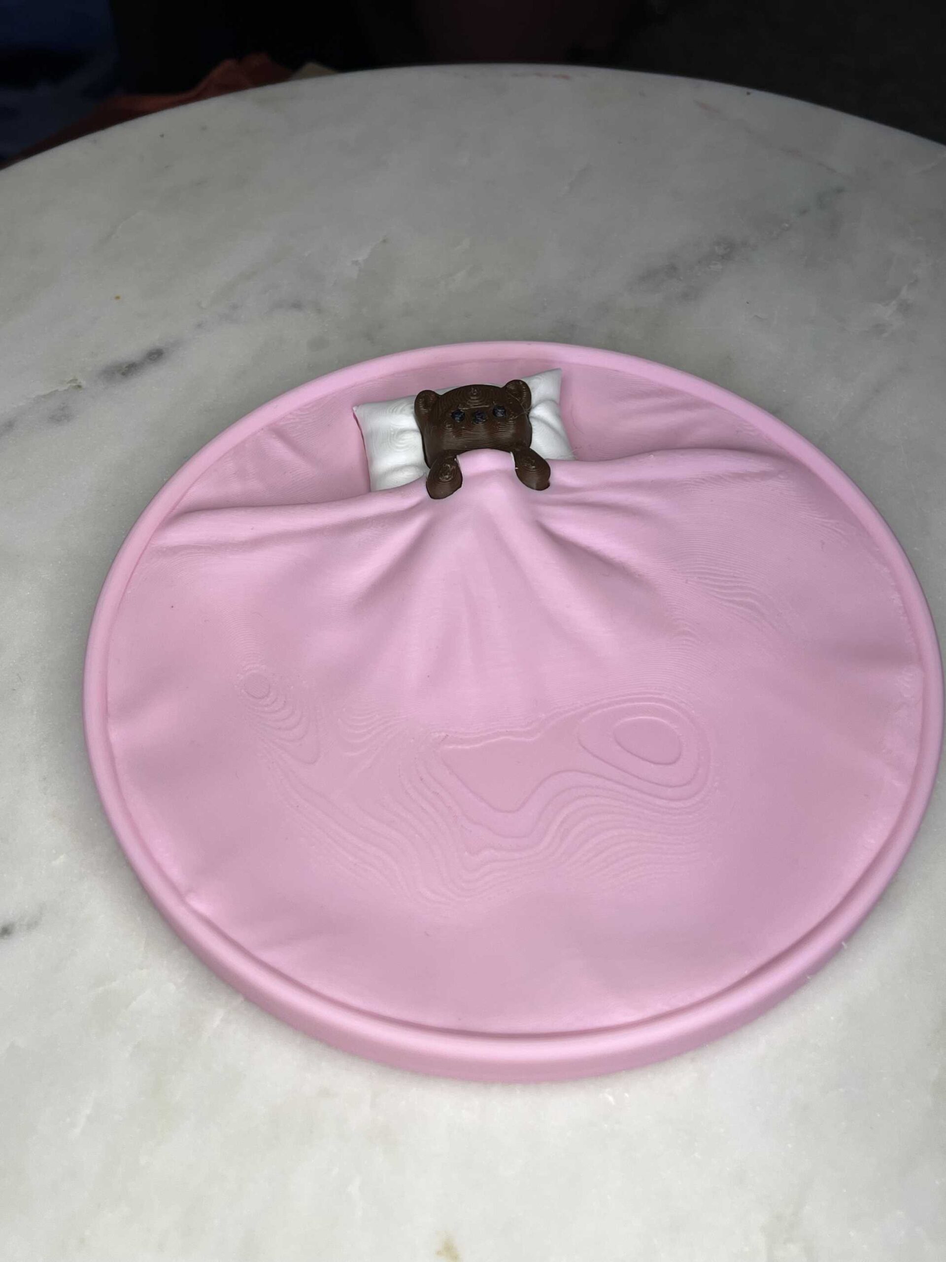 sleepy teddy bear dish/tray trinket