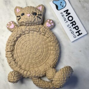 knitted cat coaster