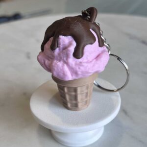 Ice Cream Cone Fidget Clicker Keychain